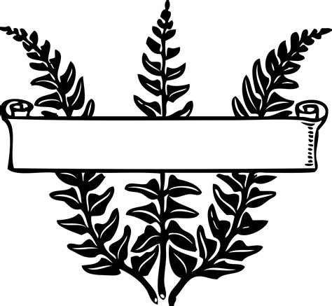 Clipart - scroll over ferns