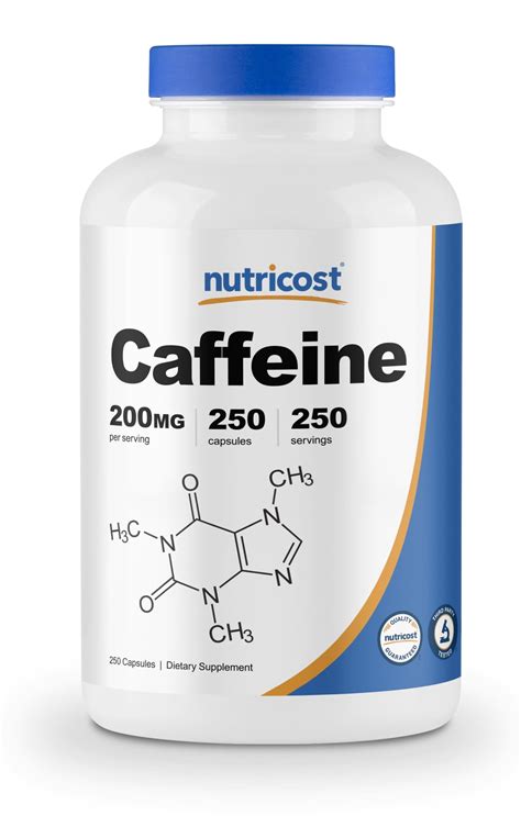 Nutricost Caffeine Capsules 200mg, 250 Capsules - Walmart.com - Walmart.com