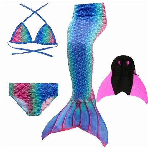 2018 New!Girls Ariel Swimmable Mermaid Tail for Swimming Costume with ...