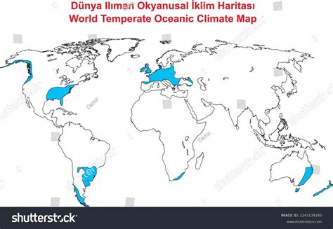 World Temperate Oceanic Climate Map Stock Vector (Royalty Free ...