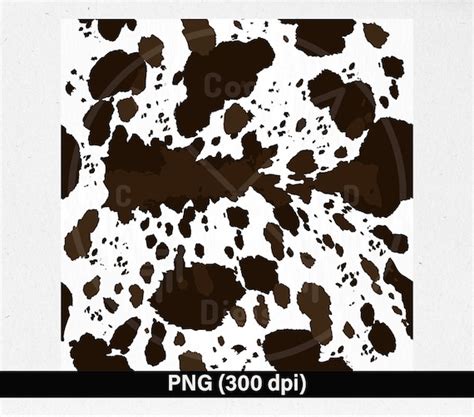 Seamless Brown and White Cowhide PNG Cow Print Digital - Etsy