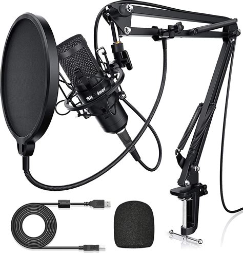 Amazon.com: USB Condenser Microphone for Computer, Plug & Play 192KHZ ...