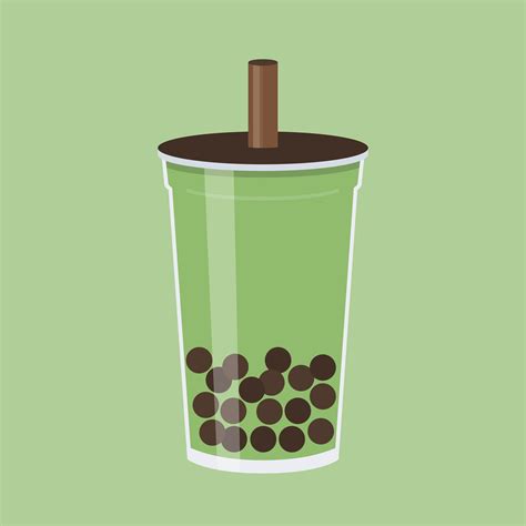 Matcha Bubble tea, Pearl milk tea vector illustration 647515 Vector Art at Vecteezy