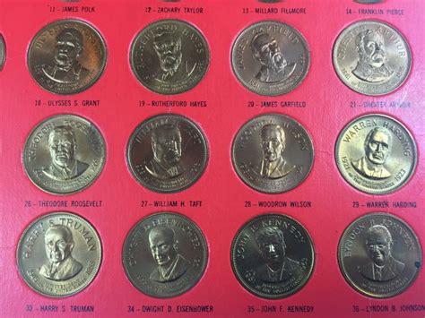 Franklin Mint first edition 1968 "Presidential Hall of Fame bronze coins" - Complete collector's ...