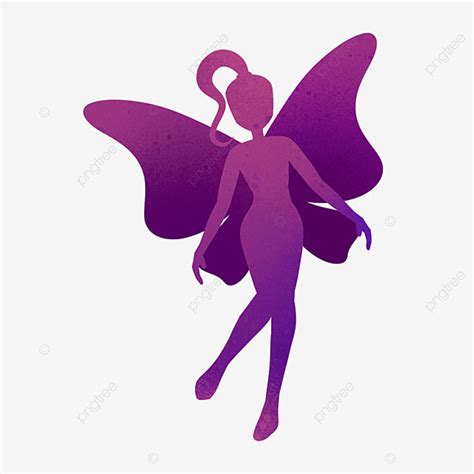 Flying Fairies Silhouette PNG Transparent, Purple Flying Fairy ...