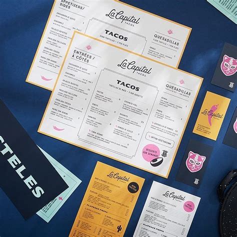 Beautiful branding for La Capital Tacos, by @le_billyclub in Montréal. | Menu design layout ...