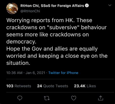 Shadow Secretary for Foreign Affairs tweets about Hong Kong : r/MHOCPress