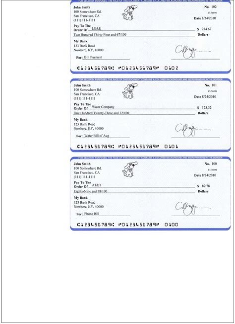 Printable Personal Checks