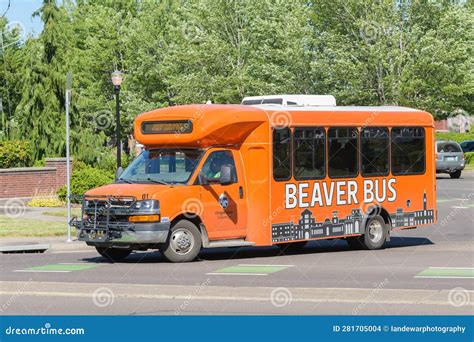 Orange Oregon State University on Campus Beaver Bus Shuttle Editorial Stock Image - Image of ...