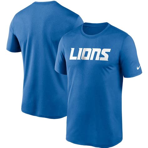 Men's Nike Blue Detroit Lions Fan Gear Legend Wordmark Performance T-Shirt