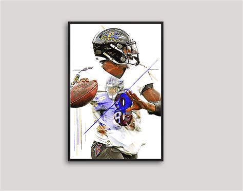 Lamar Jackson Poster Baltimore Ravens Canvas Print Wall - Etsy