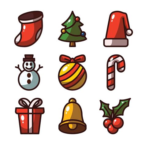 Christmas Icon Set Design Element 3524313 Vector Art at Vecteezy