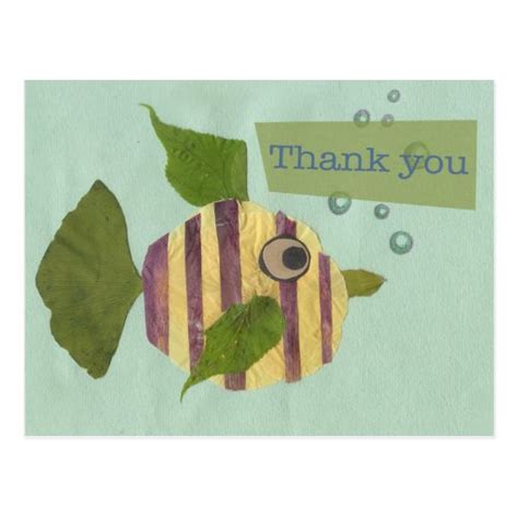 Thank You Collage Fish Postcard | Zazzle