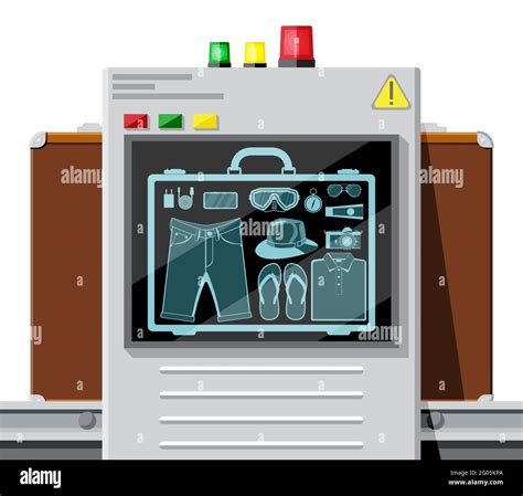 Airport Security Scanner. Conveyor With Luggage Stock Vector Image & Art - Alamy