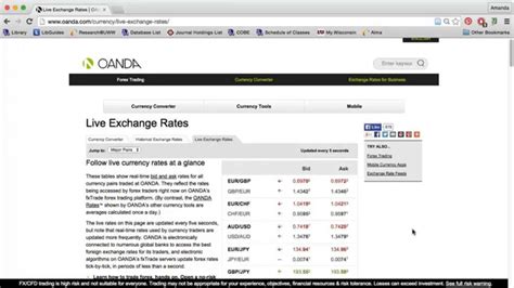 Finding Exchange Rates Using OANDA - YouTube