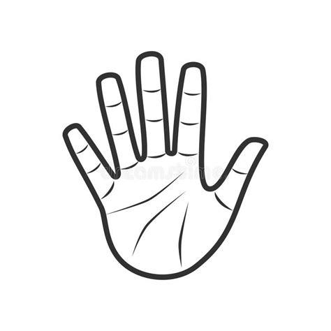 Open Palm Hand Outline Flat Icon on White. Open palm hand outline flat ...