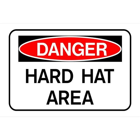 The Hillman Group 8 in. x 12 in. Plastic Danger Hard Hat Area Sign-839974.0 - The Home Depot