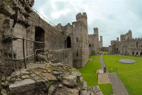 Inside Caernarfon Castle stock image. Image of horizontal - 7930155