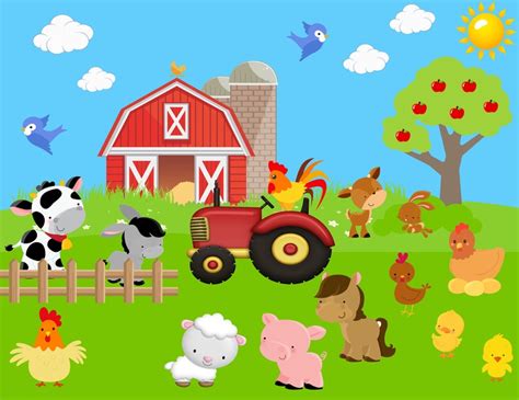 Farm Animals Clipart Barn Farmyard Animals Cow Sheep - Etsy