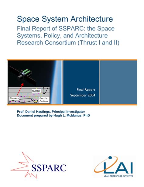 (PDF) Space System Architecture: Final Report of SSPARC: the Space Systems, Policy, and ...