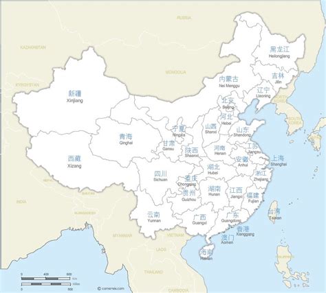 Vector map of china provinces