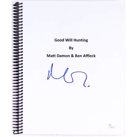 Matt Damon Signed "Good Will Hunting" Full Script (JSA COA) | Pristine ...