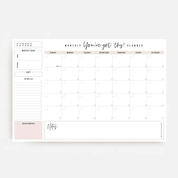 Amazon.com : Bliss Collections Monthly Planning Pad, Desk Calendar - You've Got This - Undated ...