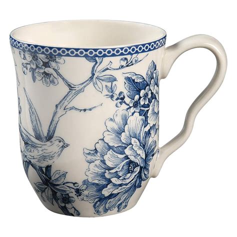 Adelaide Blue and White Mug by 222 Fifth (PTS) | Porcelaine, Vaisselle, Blanc bleu