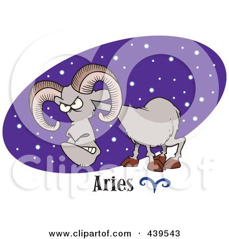 Royalty-Free (RF) Clip Art Illustration of a Cartoon Aries Ram Over A ...