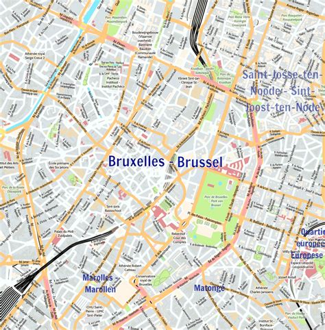 Brussels City Map - Laminated Wall Map of Brussels, Belgium