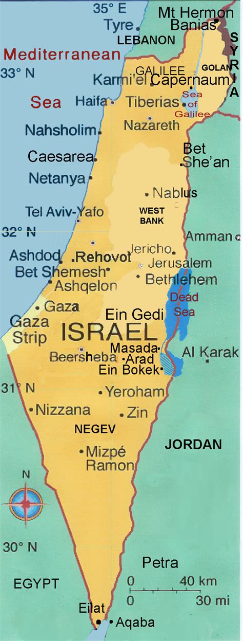 Printable Map Of Isreal - Free Printable Templates