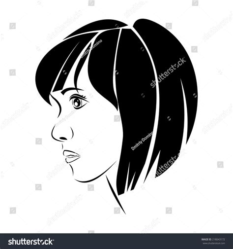 Silhouette Girl Profile Vector Illustration Stock Vector (Royalty Free) 218043172 | Shutterstock