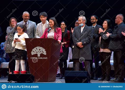 Oakland Mayor Sheng Thao Speaking Editorial Photo - Image of podium ...