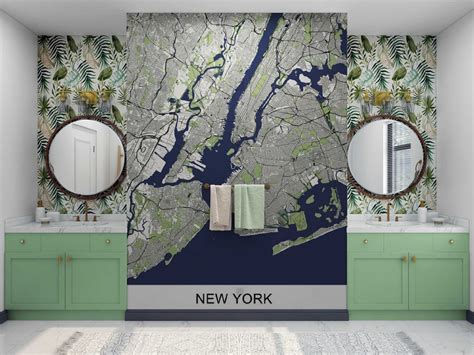 New York Wallpaper Adhesive Map Mural New York City Map Wall - Etsy