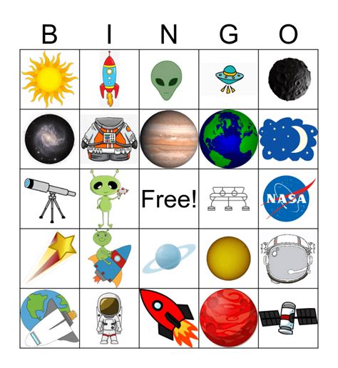 SPACE Bingo Card