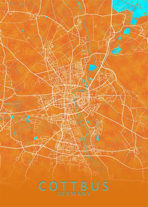 'Cottbus Germany City Map' Poster by City Map Art Prints | Displate