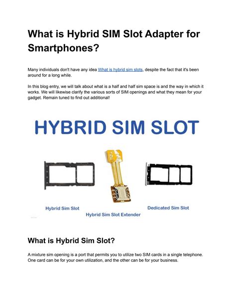 What is Hybrid SIM Slot Adapter for Smartphones ? by plexustecseo - Issuu