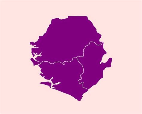 Premium Vector | Modern velvet violet color high detailed border map of sierra leone isolated on ...