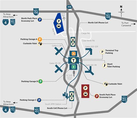 MCO airport map - Orlando MCO map (Florida - USA)