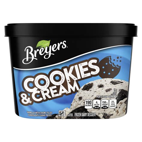 Breyers Frozen Dairy Dessert Cookies & Cream Ice Cream Alternative, 48 ...