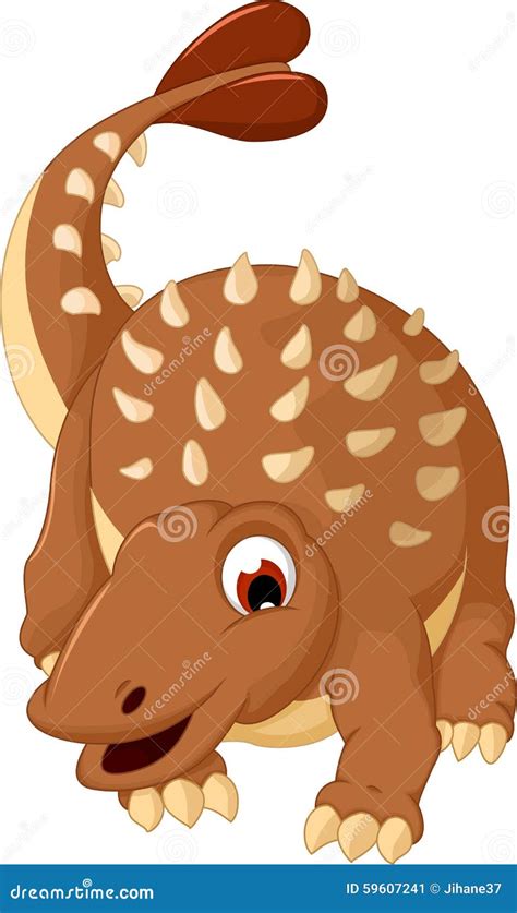 Funny ankylosaurus cartoon stock illustration. Illustration of lizard - 59607241