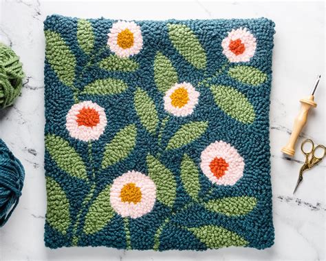 Punch Needle Pattern for Floral Pattern Embroidery Pillow | Etsy ...