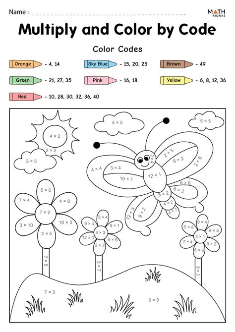 Multiplication Coloring Worksheets - Math Monks