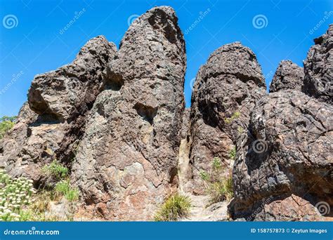 Boulders Near Hanging Rock Geological Formation in Australia Stock ...