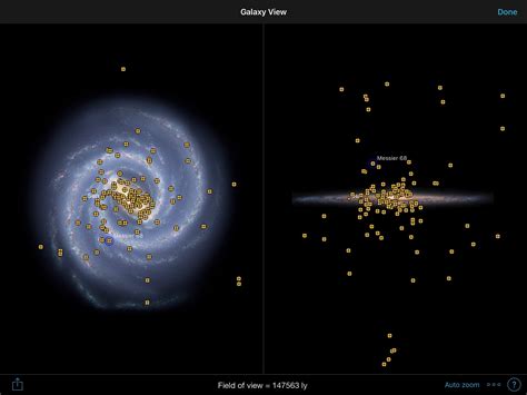 Multiple globular clusters positions saved onto the same top view/side view of the Milky Way ...