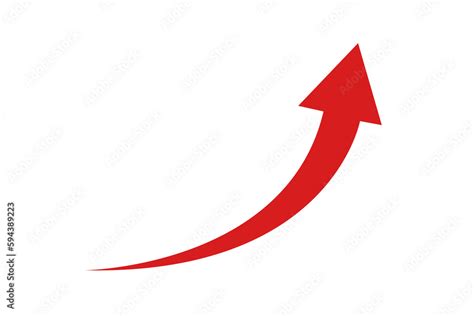 Red curved graph with arrow png file type Stock Illustration | Adobe Stock