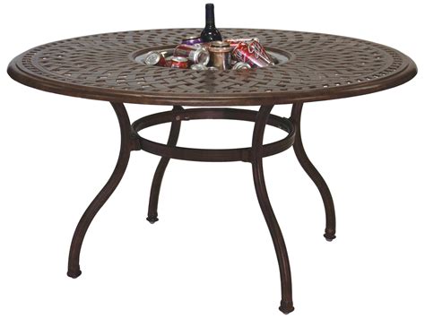 Darlee Outdoor Living Series 60 Cast-Aluminum 52 Round Dining Table with Ice Bucket | 201060-DQ