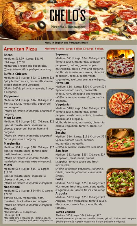 Pizza Menu | Chellos Pizzeria & Restaurant