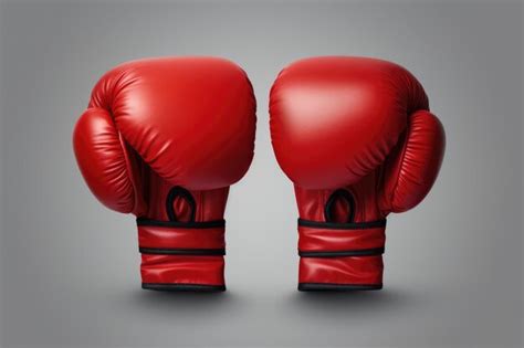 Premium AI Image | Red boxing gloves on a gray background