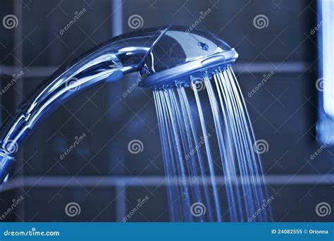 Head Shower while Running Water Stock Image - Image of bathe, faucet ...